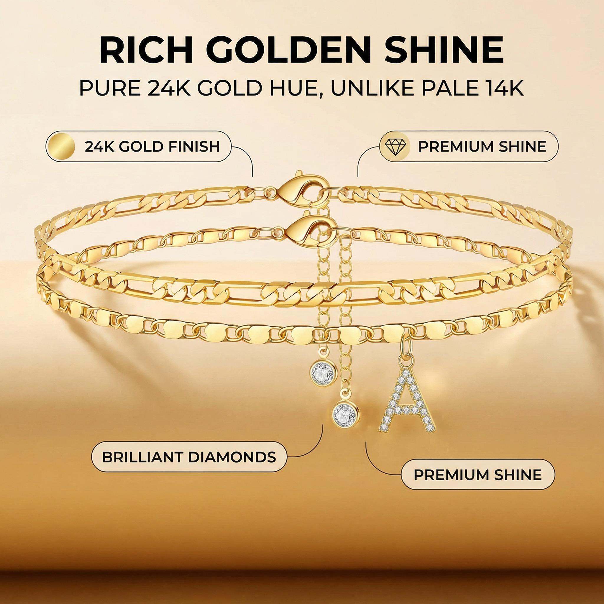 GANIA Letter Layered Ankle Bracelets for Women Dainty Chain Initial Pendant Anklets Set Hypoallergenic A-Z Gifts for Girls Trendy Adjustable Size Waterproof Costume Accessories GANIA Letter Layered Ankle Bracelets for Women Dainty Chain Initial Pendant Anklets Set Hypoallergenic A-Z Gifts for Girls Trendy Adjustable Size Waterproof Costume Accessories