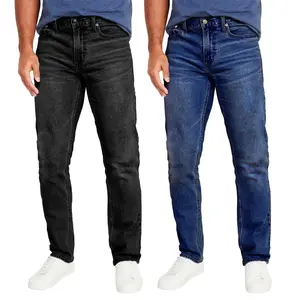 Men's 2 Pack Flex Stretch Slim Straight Jeans with 5 Pocket (Sizes, 30-42)