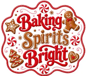 Baking Spirits Bright, Christmas Sign, Winter Sign, DBJ-W-0034, 12in Sign For Wreath, Wood Wreath Sign