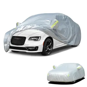 Car Cover, Car Sunshade Cover, Sun Protect Heat Insulation Dustproof Scratch Prevention Full Body Cover with Reflective Warning Strip, Suitable for Chrysler 300 2005-2023