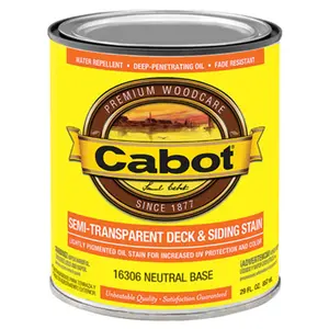 Cabot Samuel 16306-05 QT- Neutral Base- VOC- Semi-Transparent Deck & Siding Stain