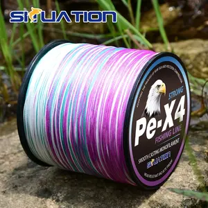 SIIUATION Multi-coloerd 300m/328yds 4 Strand Braided Fishing Line with Smooth Surface, High Sensitivity, Durable and Strong 12lb to 80lb Test Line