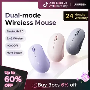UGREEN  Wireless Bluetooth Mouse Laptop Mice Portable(BT5.0 and USB 2.4G) Dual Mode Connection Silent Slim Computer Mouse for Laptop/iPad Tablet/Apple MacBook/PC,tiktokshopstockup,mothersdaygift