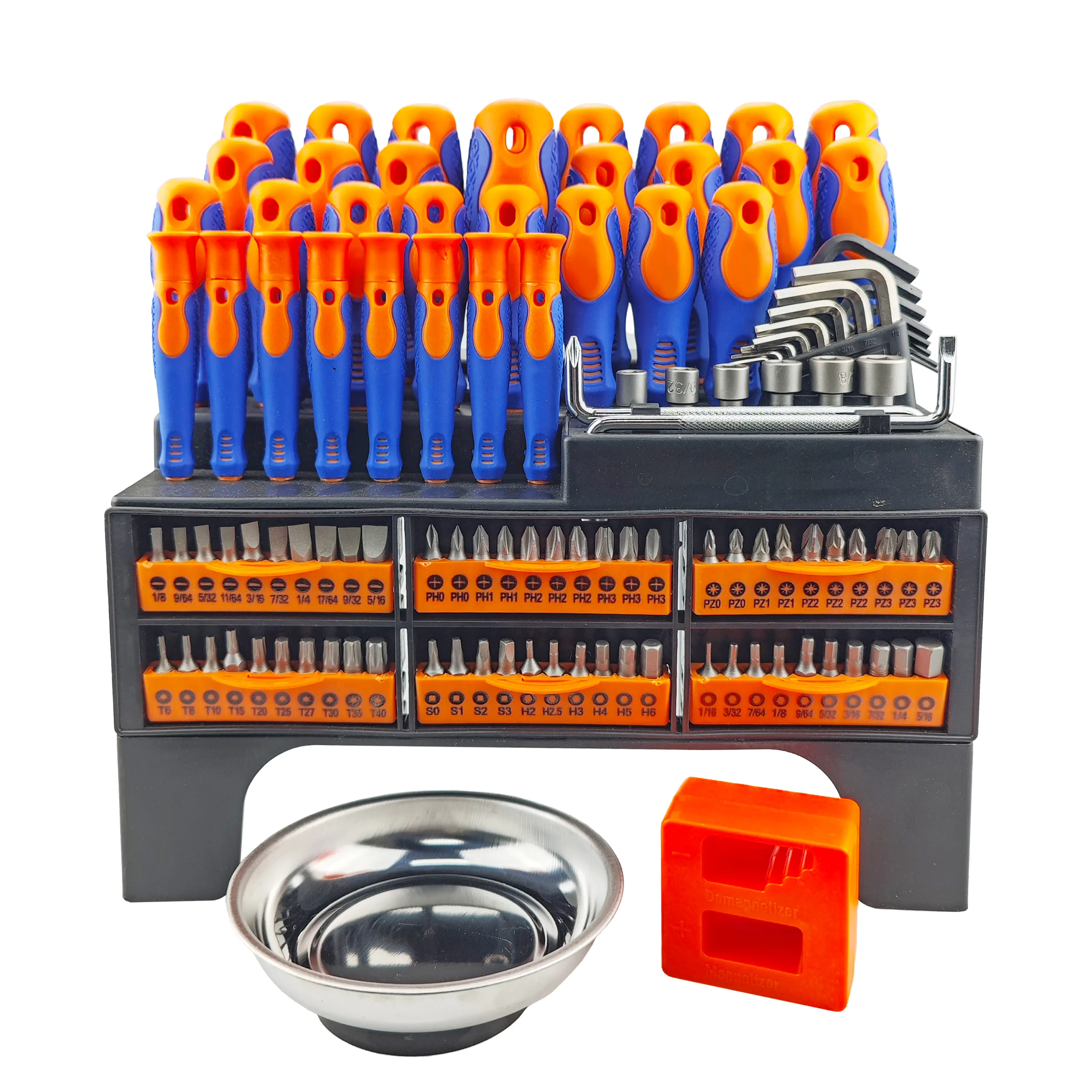 Adults' 118-Piece Magnetic CR-V Compact Multipurpose Screwdriver Kit with Plastic Grade Bits, Magnetic Screwdriver Tools for Home Improvement, DIY Projects & Everyday Use