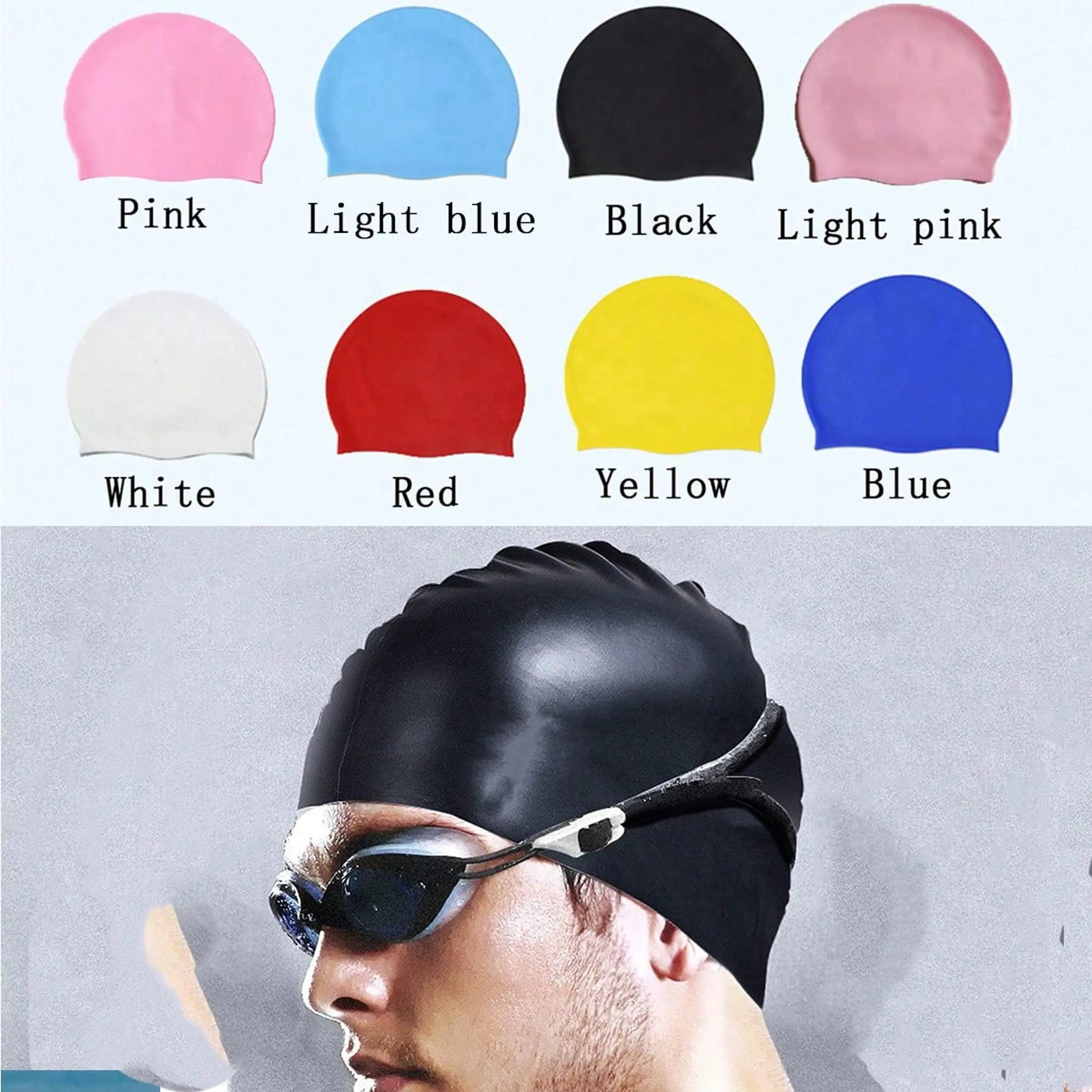 Classic Silicone Swim Cap, Durable Competitive & Leisure Swimming Essential, Suitable for All Ages, Comfortable Fit, Non-Slip Design