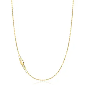 Gold Plated Silver Chain Necklace for Women, 1.1mm Cable Chains Necklace Thin & Dainty & Sturdy Women's Chain Necklaces, 14/16/17/18/20/22/24 Inches