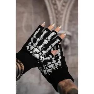 Dead Inside Skeleton Gloves [Fingerless]