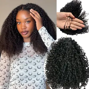 Feather Crochet Human Hair Extension Knotless Pre-Separated Multi-Textured Kinky Curly Crochet Hair 240g Enough Full Head