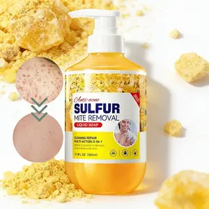 Sulfur Anti-Mite and Antibacterial Body Wash - 18 oz - All-natural antifungal and anti-mite bath gel, suitable for back acne, exfoliation, cleansing and moisturizing, healthy skin, refreshing fragrance, unlimited charm, suitable for both men and women