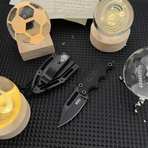 Compact Fixed-blade Fishing Knife Sheath 5Cr15MoV Blade Nylon Fiber Handle Portable Neck-hanging Knife Outdoor Camping Tool Camping Knives
