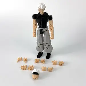 3D Printed Jujutsu Kaisen Gojo Satoru Anime Action Figure, Multi-Jointed Flexible Model, Collectible Mannequin Ornament Toy Gift