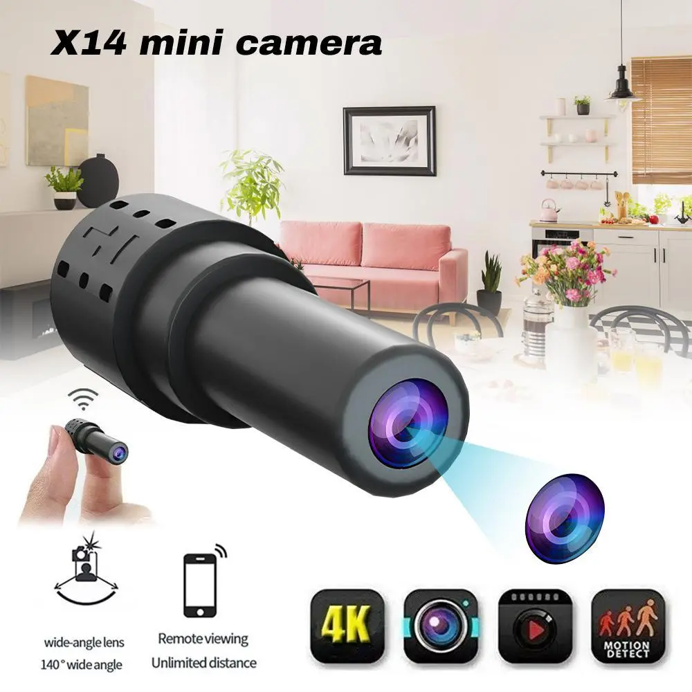 1080P Mini Hidden Magnetic Button Covert Security Camera - Wireless Home Security Camera System with Wi-Fi Remote Monitoring, Night Vision, Motion Sensor, 140° Wide Angle Lens, Plug-and-Play for Home, Office Use (No Battery/SD Card), Hidden Cameras