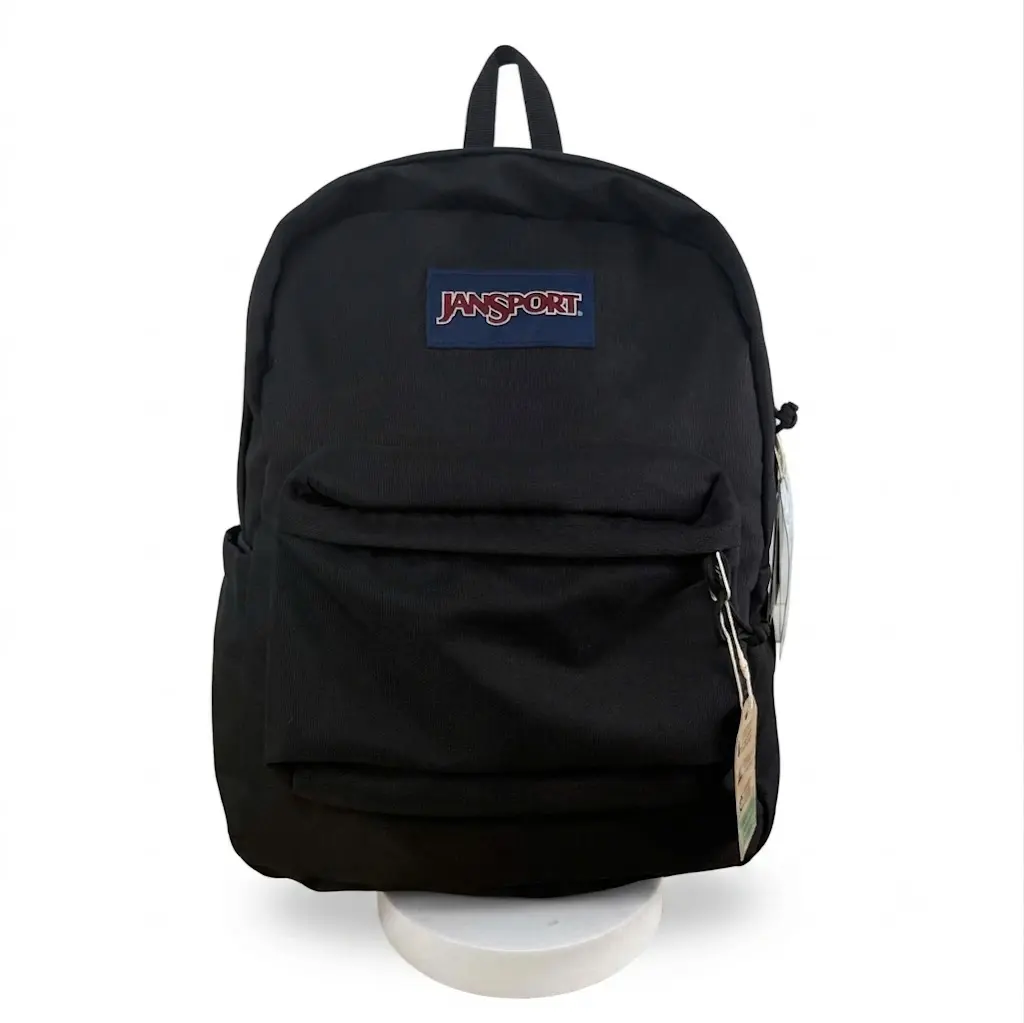 JanSport SuperBreak Backpack (Black, 17"x12.5"x6") - Durable, Lightweight Student Bookbag, Premium Class Luggage & Functional Bag Accessory