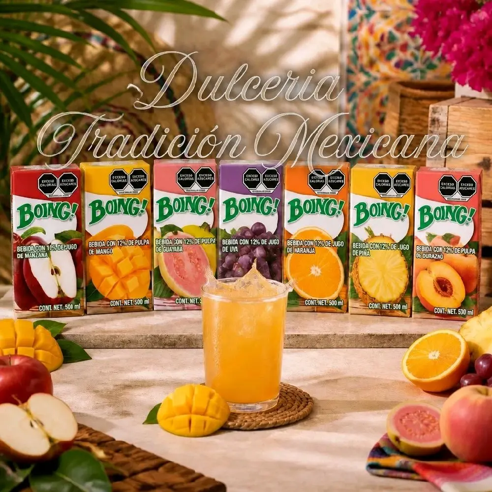 Boing! Juice Pulp Juice - Different Flavors Choose Your Favorite Flavor - Escoge Tu Sabor Favorito - Tradicion Mexicana