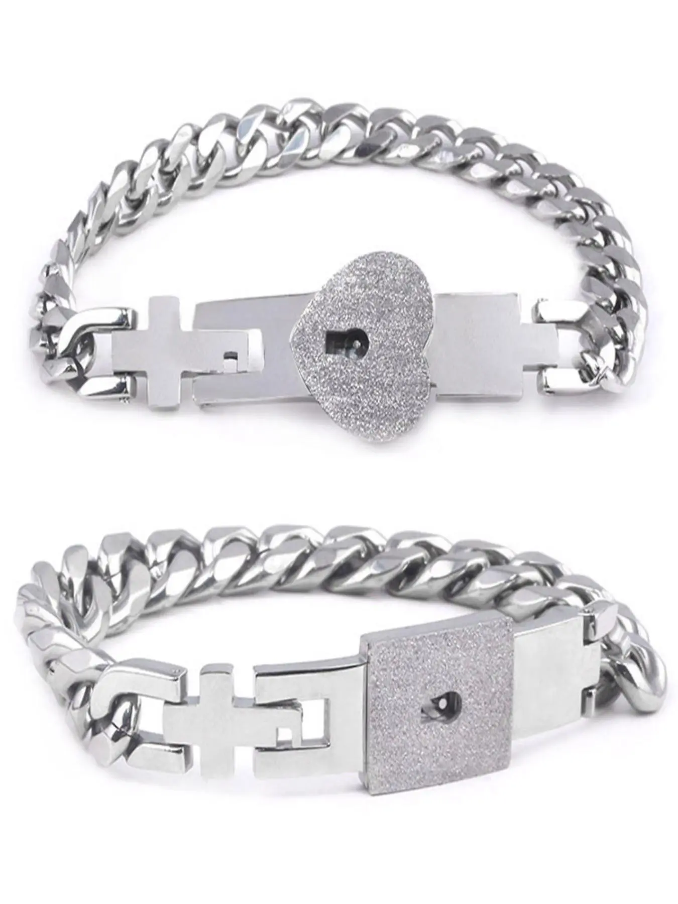 Fashion Heart Design Bracelet, Stainless Steel Jewelry for Women & Men, Trendy All-match & Exquisite Jewelry for Birthday Gift, Couples Bracelets, Matching Heart Bracelet Sets