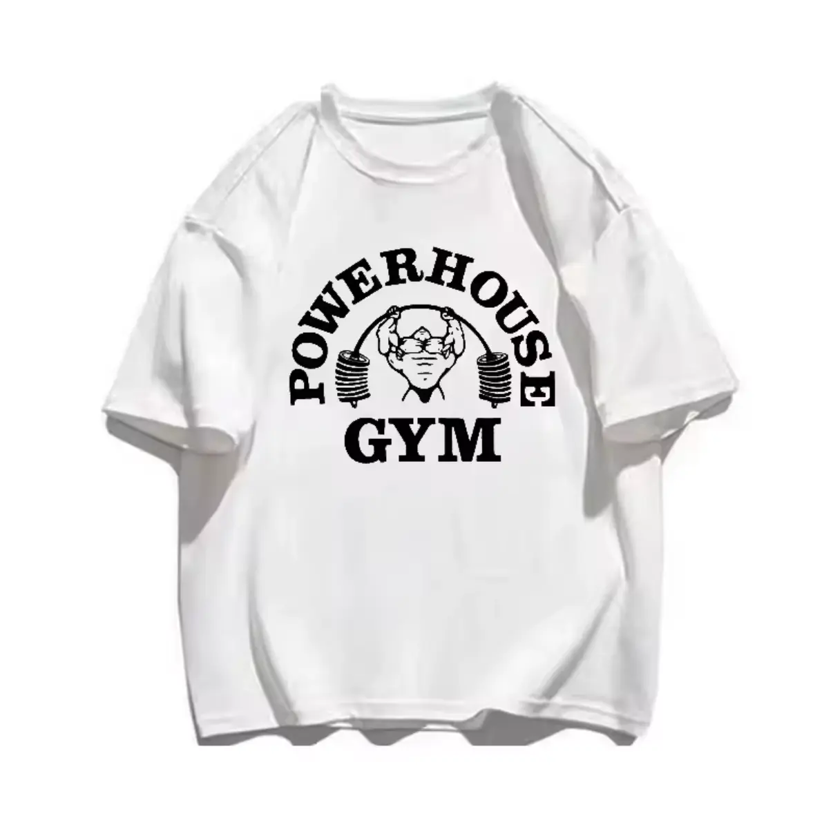 Vintage Powerhouse Gym Weightlifter Muscle Man Cotton Short Sleeve T Shirt Men Women, Retro Gym Workout Fitness Casual Holiday Cotton Tee, funny graphic tee vintage graphic tees t shirts women men's graphic tees