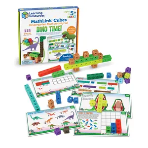 Learning Resources MathLink Cubes Kindergarten Set – Dino Time! Math Activity Kit for Counting, Patterning & Early Math Skills, Fun STEM Learning for Kids, Ages 5+, Perfect for Home, Classroom & Playdates