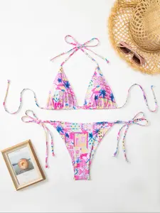 Women's All Over Print Bikini Set, Casual Fashion Chic Swimsuit Set for Beach Holiday Vacation, Ladies Swimwear for All Seasons, Bikini Outfits, Summer Bikini Beach, Bikinis Set