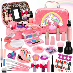 TikTokShopSpringGlowUp 25 Pcs Kids Washable Makeup GirlToys - Real Makeup Kit Kid Make up Set for Children PrincessDress Up Christmas Birthday Gifts Toys for 3 4 5 6 7 8 9 10 11 12 Year Old Girls