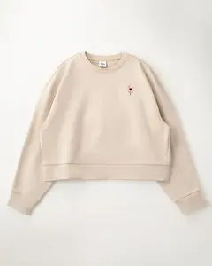 Crop Oversized Sweatshirt | Casual Drop Shoulder Crew Neck Pullover