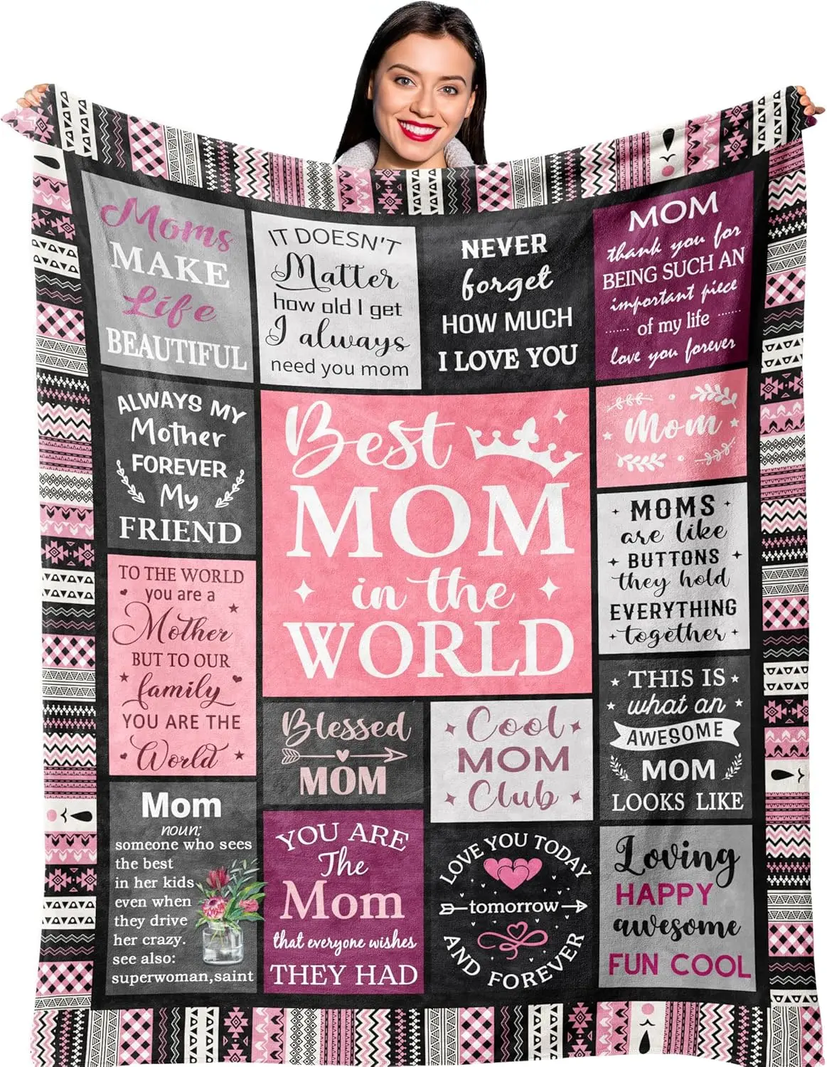 [SummerVibes] JOOCAR for Mom, Mom Gifts from Daughter Son, Mom Birthday Gifts, Super Soft Fleece Flannel Throw Blankets for Bed Couch Sofa, Home Decor