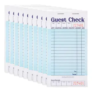 Stock Your Home Blue Guest Check Books for Servers (10 Pack) Server Note Pads, Waiter Checkbook, Food Receipt Book, Restaurant Order Pad, Paper Checks, Waitress Accessories, 500 Total Tickets