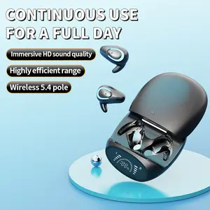 H.L.WALK-D  Mini Invisible Earbuds 5.4, 10h Playtime, LED Display, Long Battery, Stereo Sound, IPX5 Waterproof, USB Chargeable, Portable Headphones for Side Sleepers outdoorfun