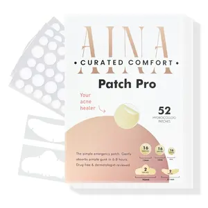 AINA Advanced Acne Pimple Patch Pro | Hydrocolloid Bandage for Fast Gentle Heal | Hypoallergenic, Natural Treat | 48 Patches + 2 Chin & 2 Nose Patches