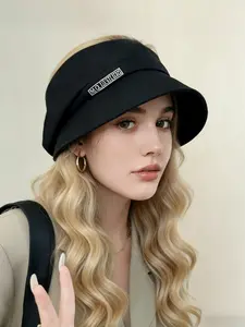 New Spring Summer Three-In-One Hat Set, Women's Large Head Circumference Fisherman Cap, Wrinkled Pile Design, Sun Protection Hat