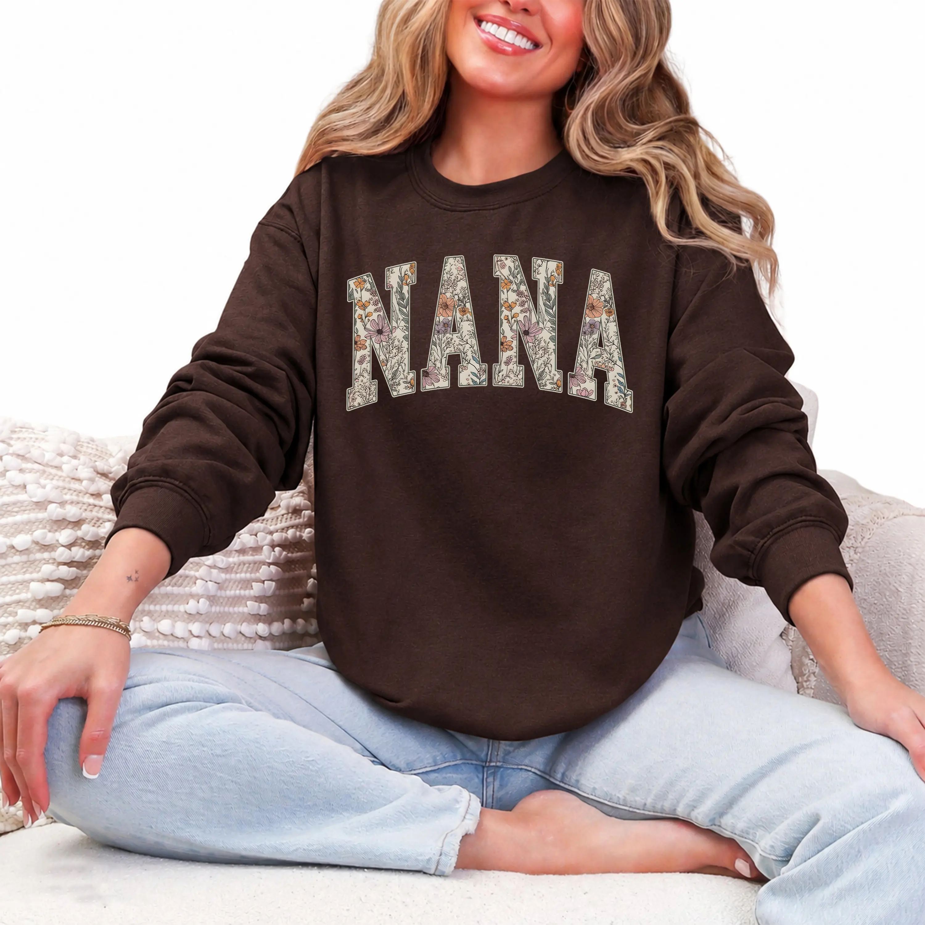 Nana Sweatshirt, Nana Crewneck, Nana Sweater, New Nana Gift, Floral Nana Sweatshirt