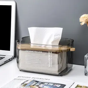 Desktop Paper Towel Holder, Adjustable Home Use Paper Box, Transparent Paper Towel Dispenser, Convenient and Stylish Design