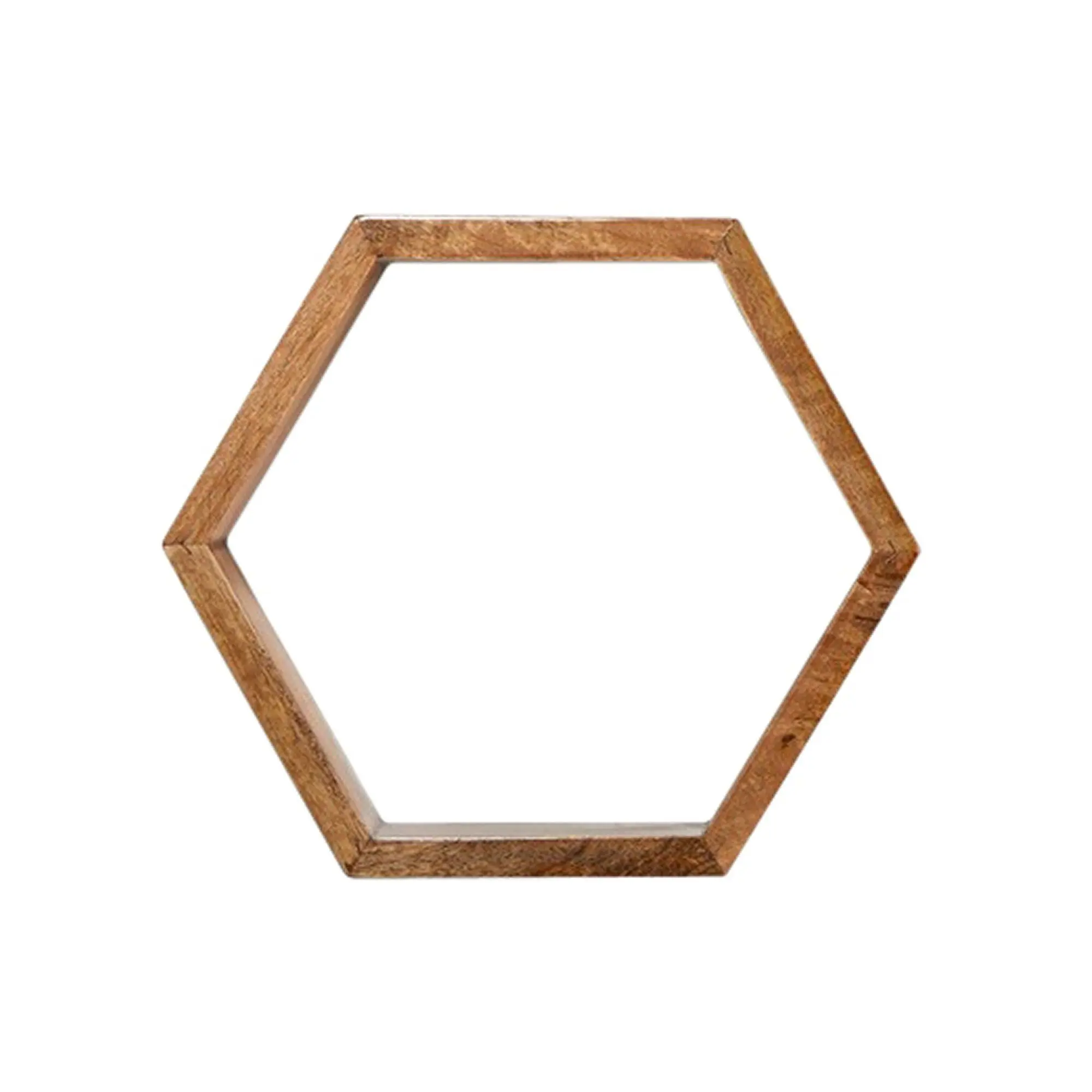 12” Wooden Geometric Hanging Hexagonal Floating Shelves (Set of 5) – Home Supplies Wall-Mounted Storage Solutions for Bedroom Wall Decor, Home Accent, Hanging Floating Shelves