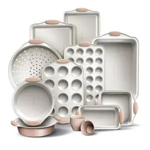 Country Kitchen Nonstick Stackable Bakeware Set - Durable, Easy Release Baking Set- 22 Pc. Includes Silicone Muffin Cups