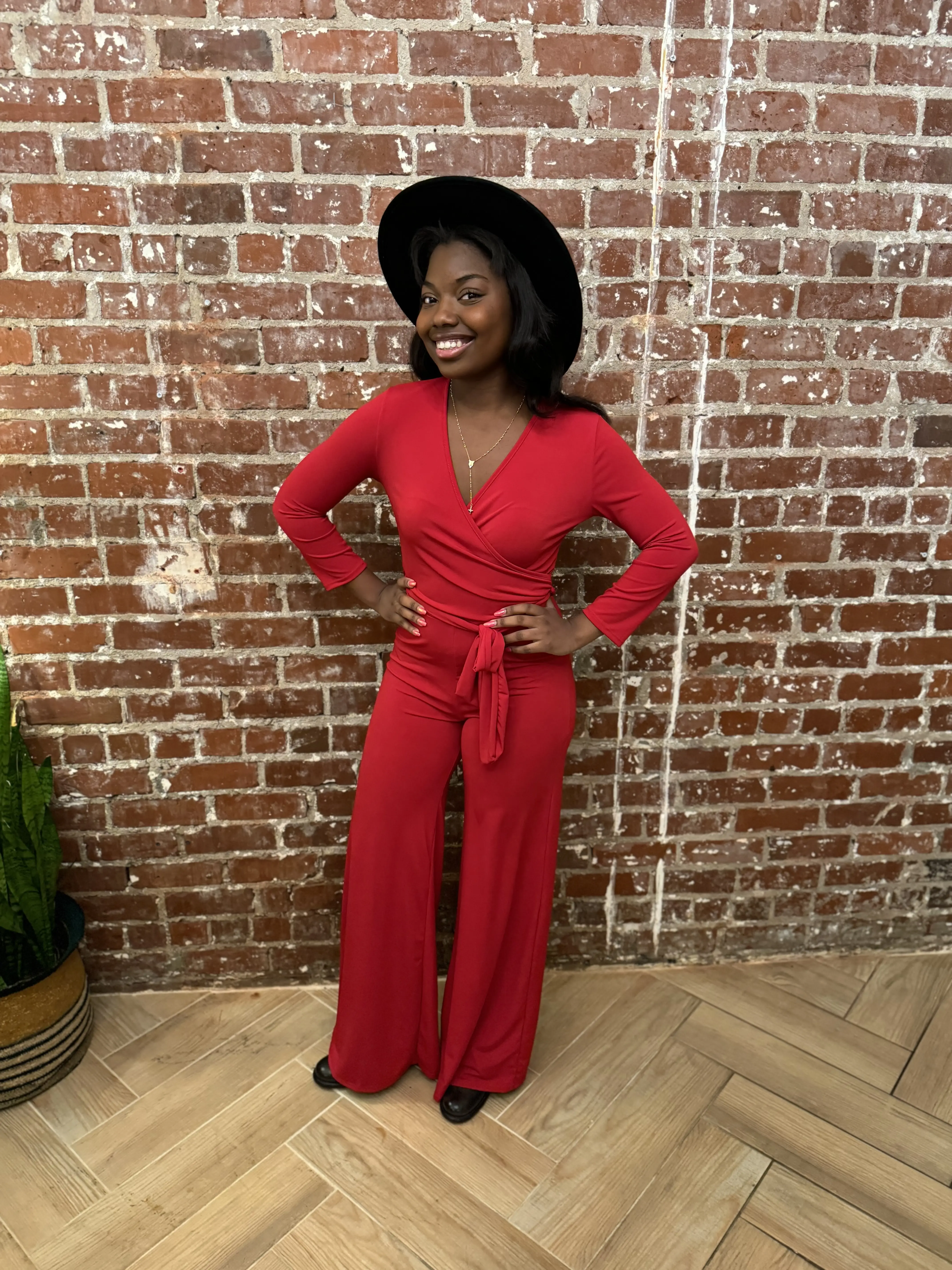 BRIDGE WRAP JUMPSUIT