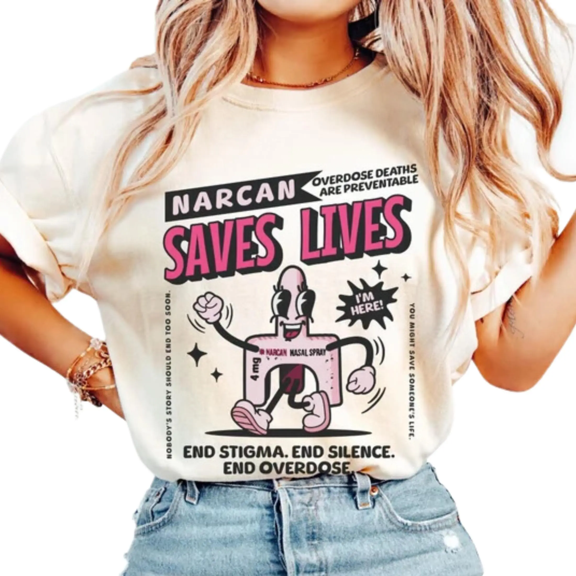 Narcan Saves Lives Shirt, Overdose Awareness Shirt, End The Stigma Carry Narcan Shirt, Harm Reduction Shirt Public Health Shirt End Overdose, retro narcan shirt, naloxone shirt, public health shirt, fentanyl awareness tee, detox nurse shirt