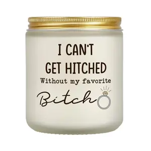 Bridesmaid Proposal Gifts, Maid of Honor Gift from Bride, Matron of Honor, Bridal Party, Bachelorette Present for Wedding Day - Funny Lavender Scented Candle Decor for Friend Sister Women