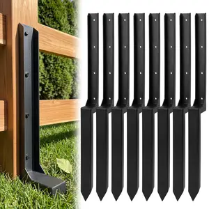 Heavy Duty Fence Post Repair Stakes, 4 Pack/8-Pack Steel Ground Spike Anchors for Fixing Leaning or Broken 4x4 & 6x6 Wood Fence Posts
