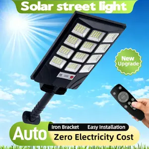 New Solar Street Lamp Road Lighting With Remote Control Garden Light Dusk To Dawn Solar Light Outdoor With Motion Sensor And Remote Control, Suitable For Courtyard, Parking Lot, Garage, Street