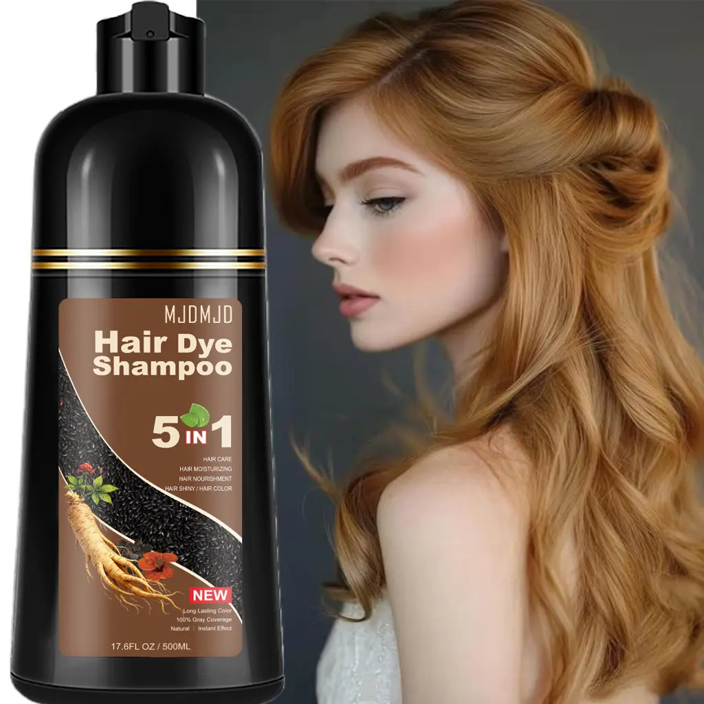Hair Dye shampoo,5 In 1 Blonde Brown Color Shampoo Hair Dye For Refresh Hair Instant Coloring Shampoo For Women&Men - Tintes Para El Cabello Profesional,500 ML Grey Hair Coverage Root Touch Up
