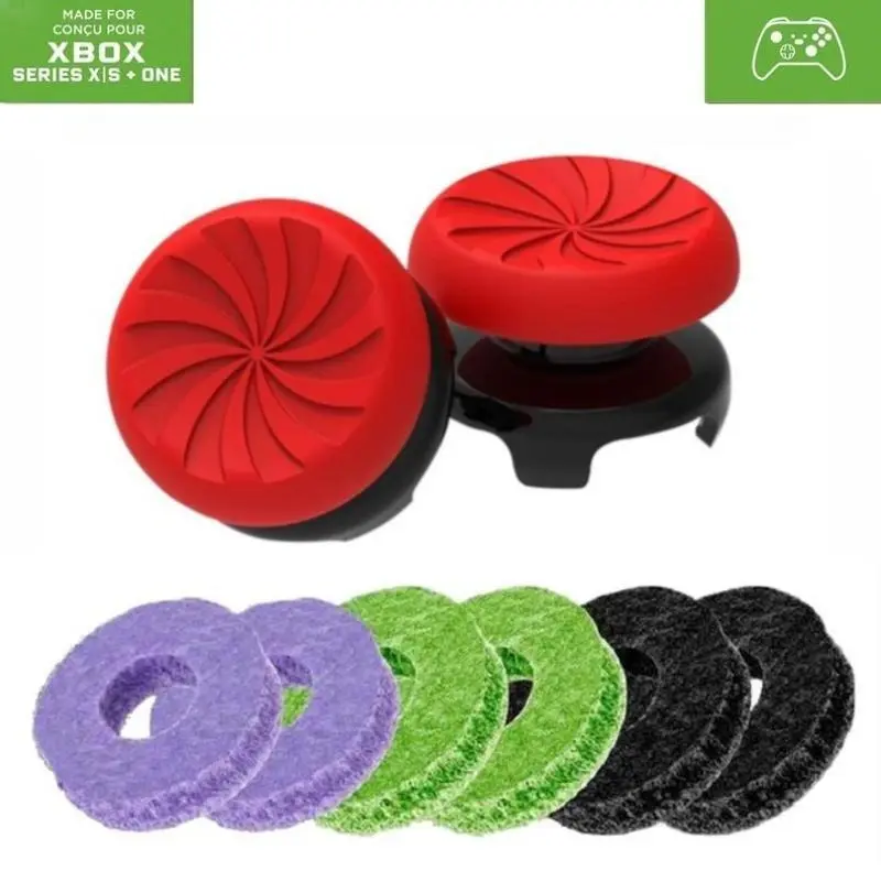 Wear-Resistant Silicone Thumb Grips Aim Boost Kit for PS4, PS5, Xbox Series X/S, Xbox 1 - Built-in Precision Dampening Rings, Non-Slip Texture, Smoother Controller Aiming & Operation
