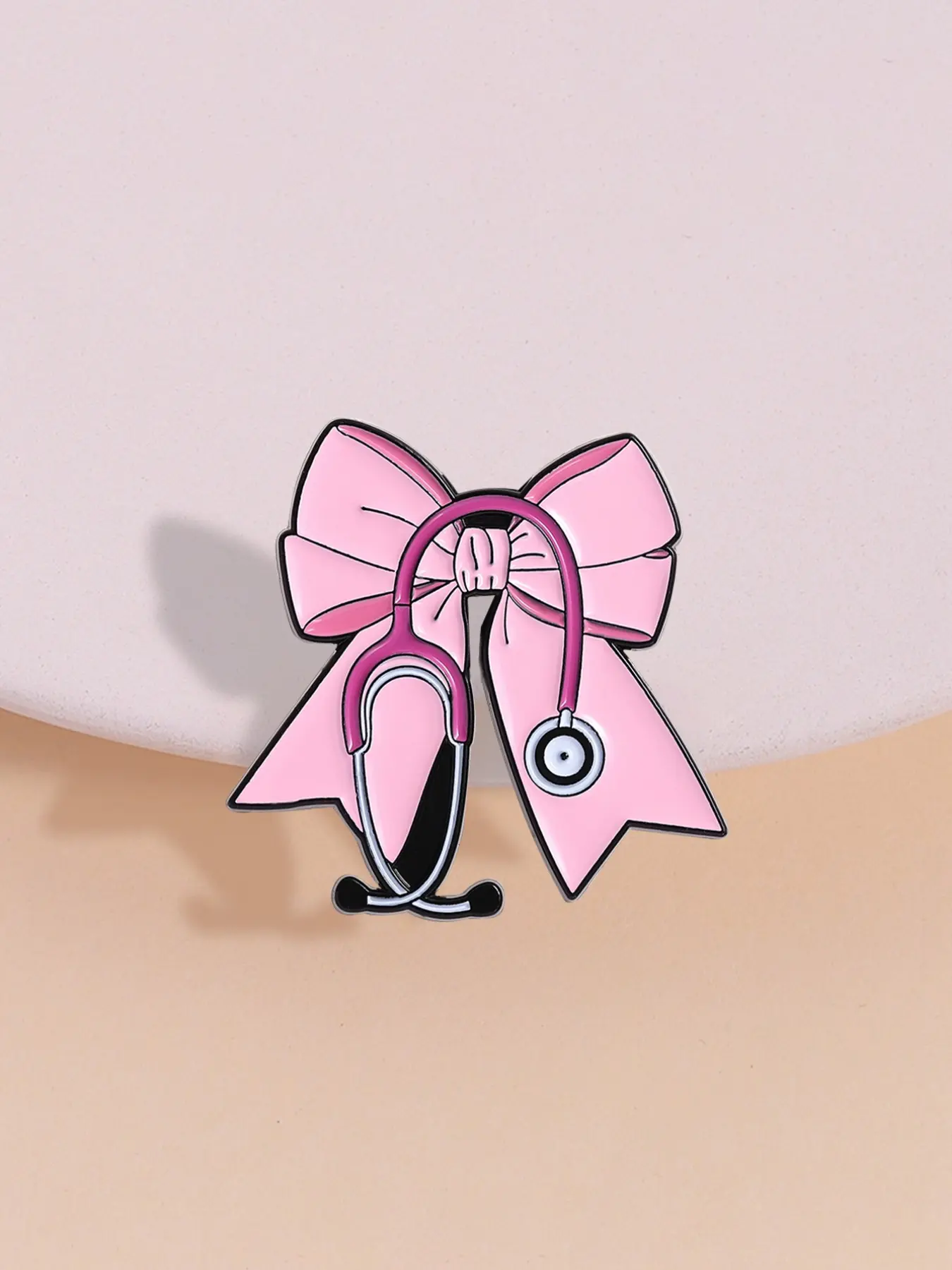 Sweet Medical Badge with Bow Stethoscope Brooch, Bow Shaped Badges, Perfect Graduation Gift for Intern Doctors & Nurses, Cute Accessory for Healthcare Workers, Durable Metal Pins, Clip In, Fashion Accessory, Alloy Brooch Pin, Lapel Pin