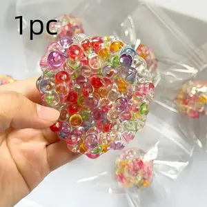 Creative Pop Bead Squishy, Shaker Ball, Moldable Pearl & Colorful Ice Cube Stress Relief Fidget Toy, Popit