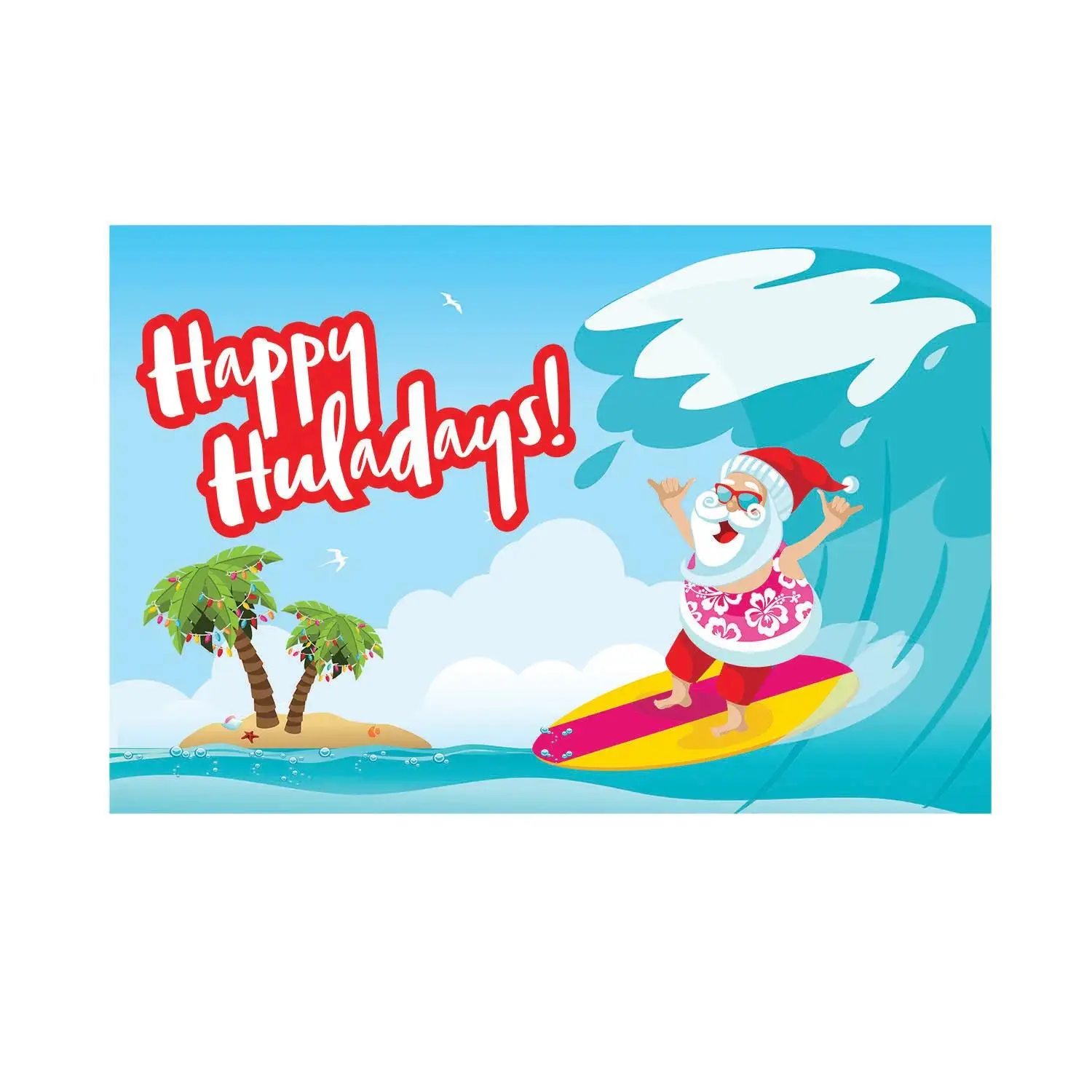 Luau Santa Backdrop Kit - 3-Pc Baby & Maternity Party Decor, Photo Wall Decorations