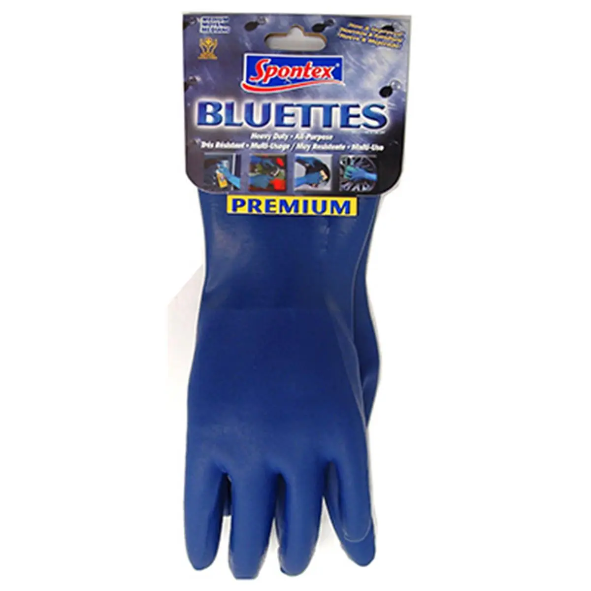 212 MAIN Small Blue Household Neoprene Gloves - Cotton Lined, Heavy-Duty, Chemical Safe, Non-Slip for Cleaning