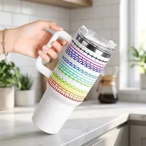 40 Oz Stainless Steel Hidden Message Tumbler Cup with Handle and Straw for Women Men Valentine's Day Birthday Gifts Set, Keep Cold, Hot & Ice, Flasks funny Tumbler Drinkware Tea Iced  , Sarcastic Design Funny Coffee Mug for Coworkers & Work