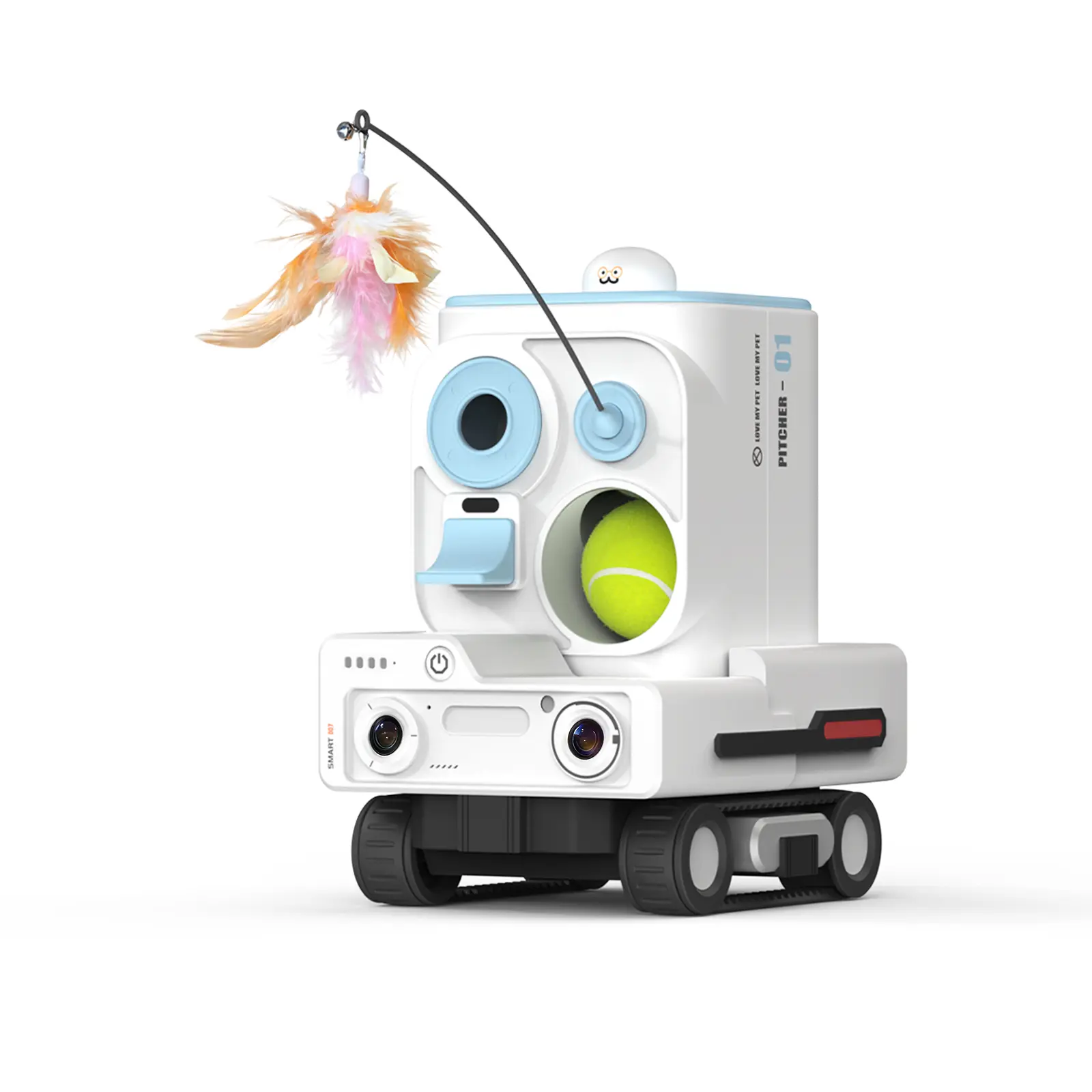 PICKFUN Pmate AI Pet Companion Robot, Auto Patrol & Auto Follow, Pet Behavior Detection, 2-Way Talk, Smart Monitoring with App Reports