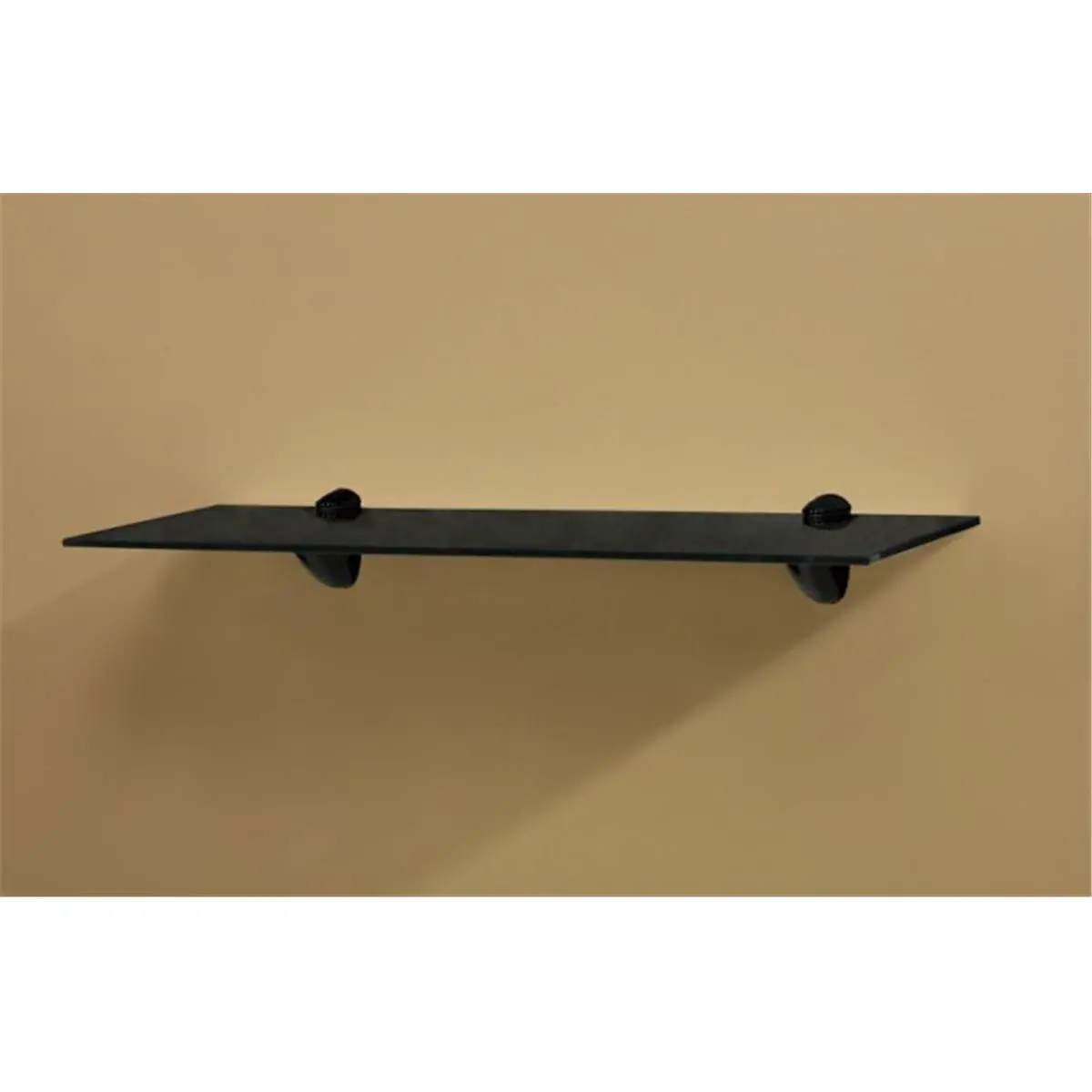 212 MAIN Black Sparkle Glass Wall Shelf Kit - 7x24 in, Black Clasp, Flecked Finish, Wall-Mounted Organizer, Decor for Commercial Office Furniture