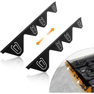 Stainless Steel Stove Gap Covers (2 Pack), Upgraded Version, Stove Gap Filler, Range Trim Kit for Kitchen Counter, Heat Resistant, Adjustable Length 13.8" to 27.5", Width1.3"