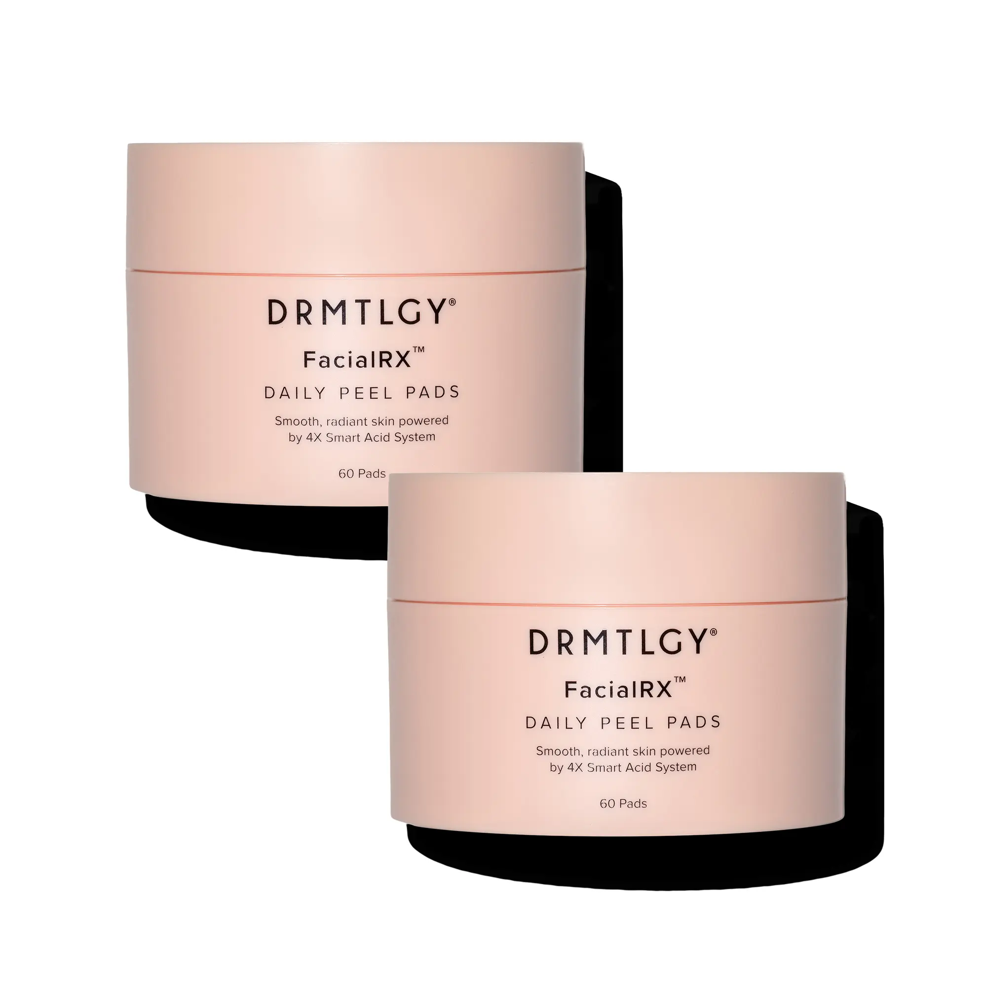 FacialRX Daily Peel Pads (2-pack) with Mandelic, Lactic, Succinic, and Salicylic Acid. Gentle Barrier-Friendly Exfoliating Pads