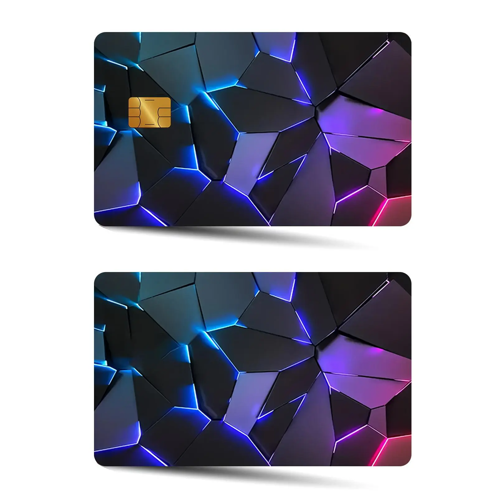 Creative Design Credit Card Sticker, 2 Counts/set Ultra-thin Shiny Matte Finish Waterproof Scratch Resistant Durable Card Sticker, Compatible with Small Chip Cards, Decal, Sticker Packs Includes Sticker